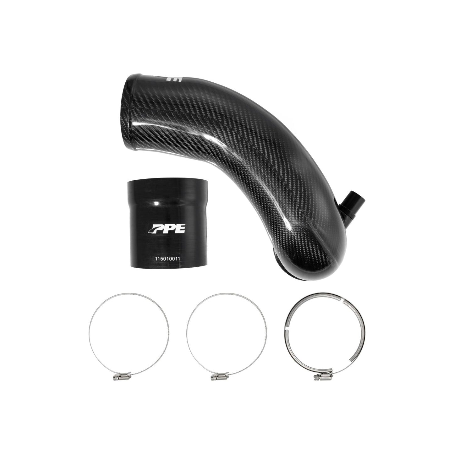 Turbo Inlet 2004.5-2005 GM 6.6L Duramax LLY - Zilla Carbon Fiber Weave Pacific Performance Engineering