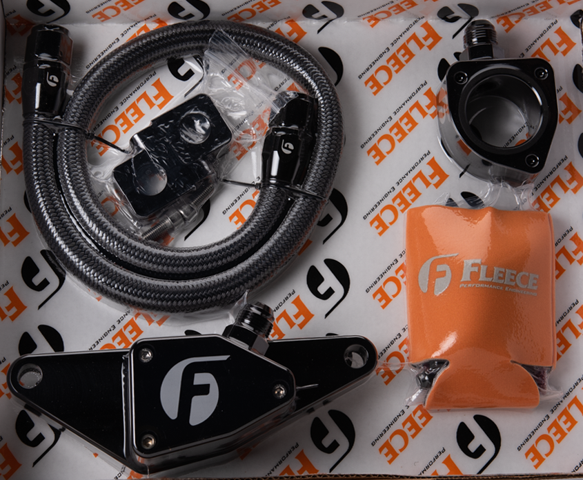 Cummins Coolant Bypass Kit 03-07 Manual Transmission w/ Stainless Steel Braided Line Fleece Performance