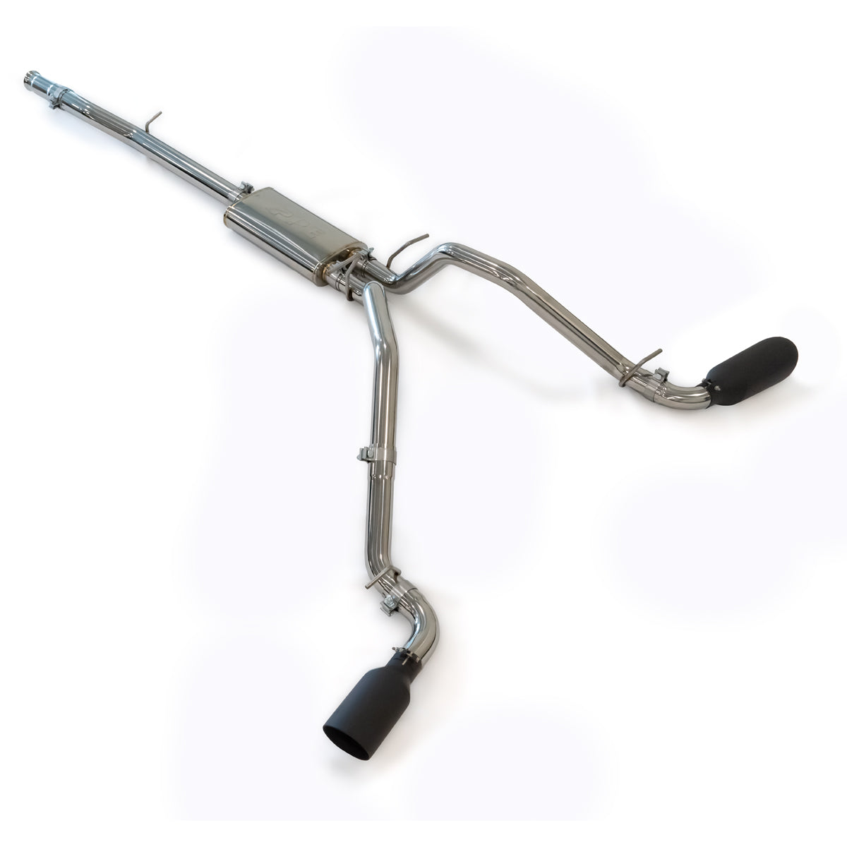 Exhaust Cat Back w/tips Pol/Blk 09-13
