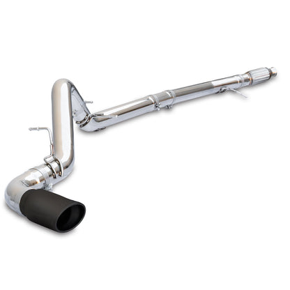 Exhaust Kit 4 Inch Cat Back Single Tip 3.0L Duramax - Pol/Blk