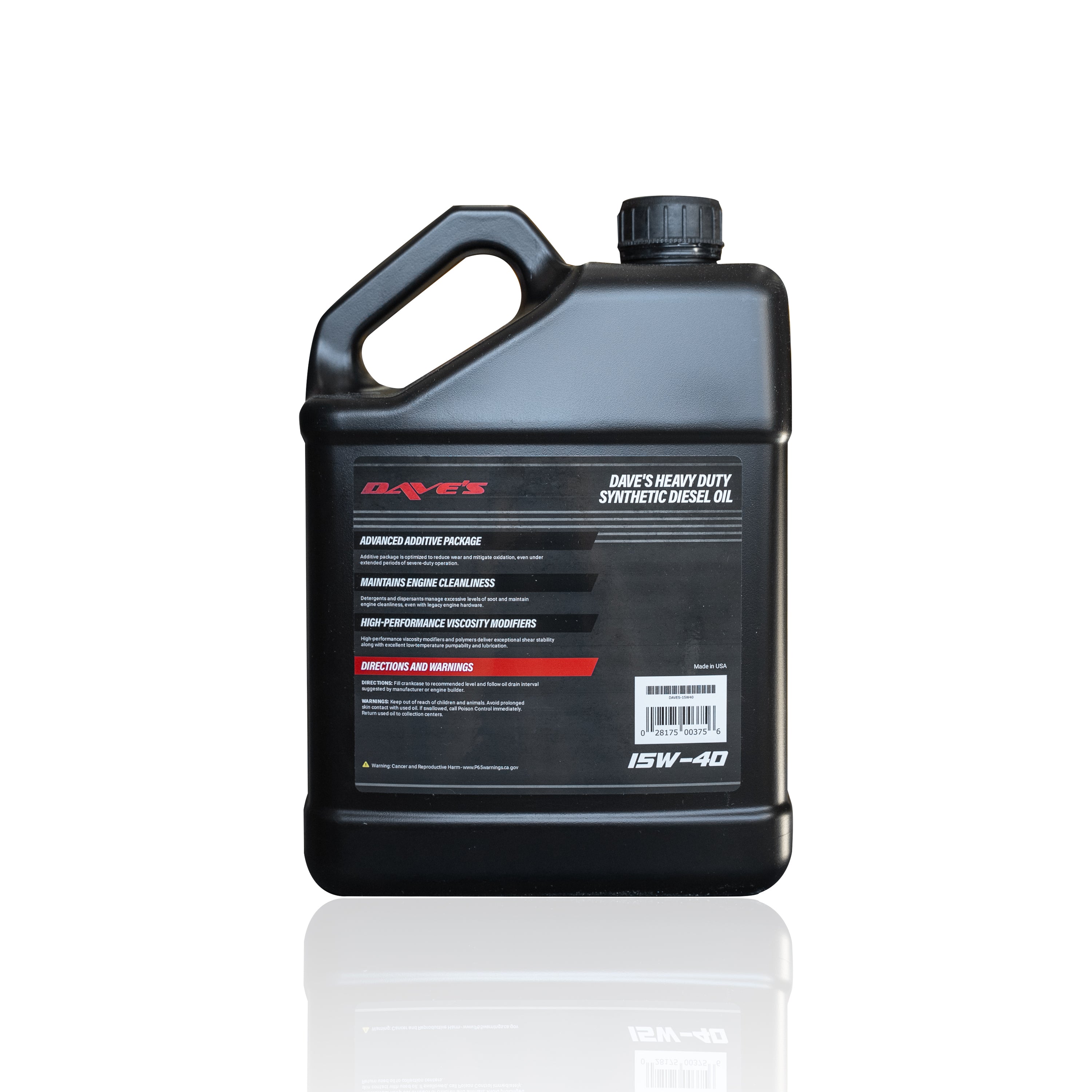 Dave's Heavy duty synthetic diesel oil 15W-40 (1 gallon) – Dave's