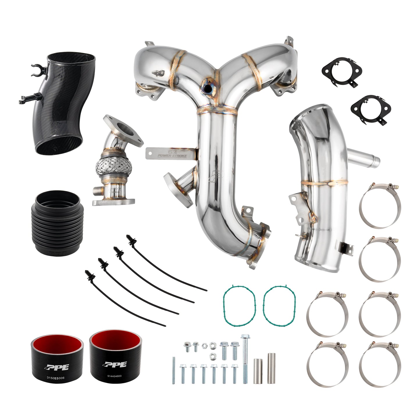 Turbo Inlet and Intake Manifold Kit - Ford 6.7L Power Stroke 2015-2016 - Polished 315053030