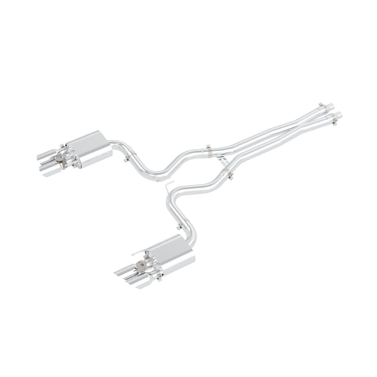 18-23 Ford Mustang GT Cat-Back Active Exhaust-Polished Tubes Pacific Performance Engineering