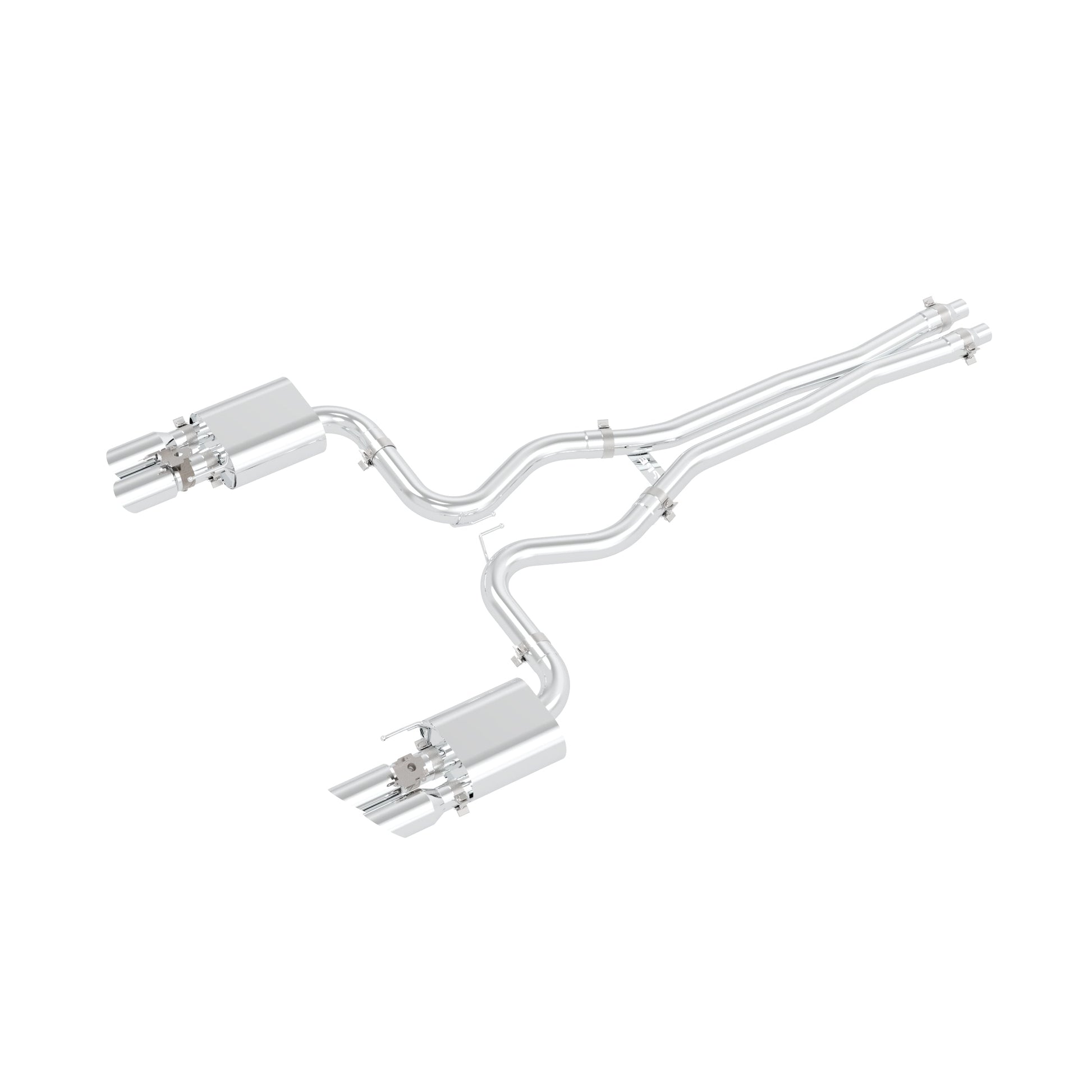 Exh Cat-Back w/Active tips and X-pipe - Pol/Pol - Ford Mustang GT 2018-2023 317663030