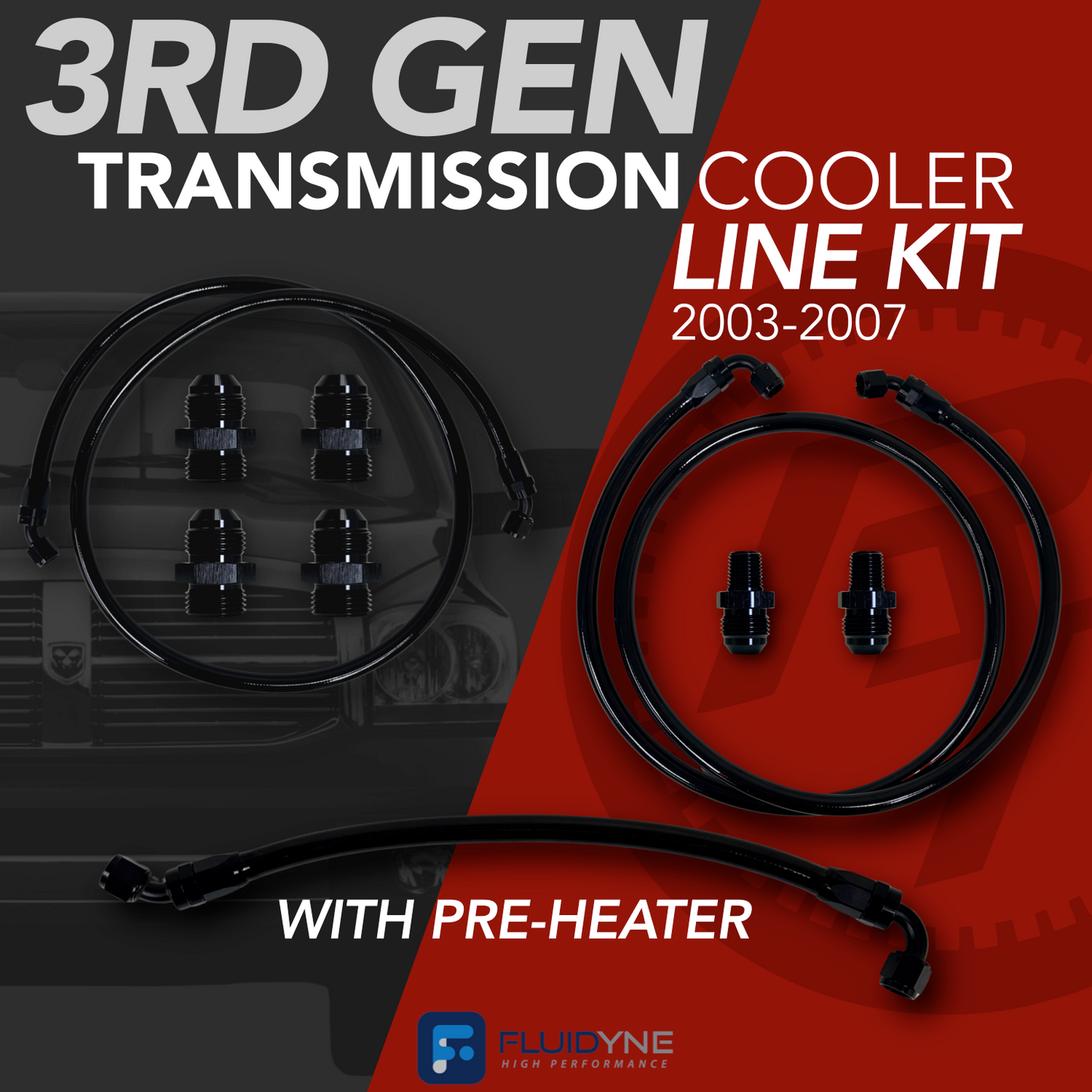 2007 - 2009 3RD GEN 68RFE FLUIDYNE COOLER LINE KIT