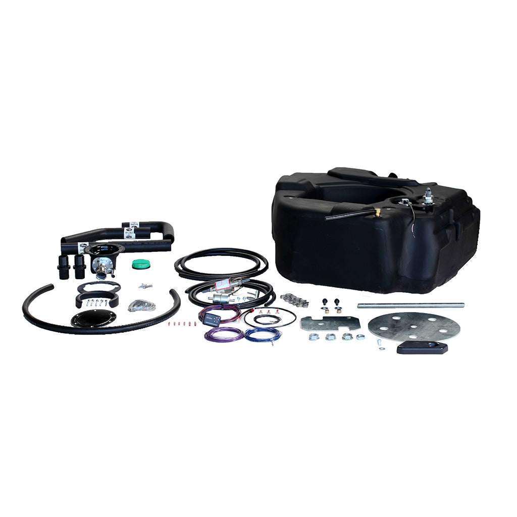 30 Gallons Fuel Tank. Complete Spare Tire Auxiliary Fuel System (STAFS™) for 2500 and 3500 Pickup Models with Duramax Engines. 
For model years 2001 – 2010