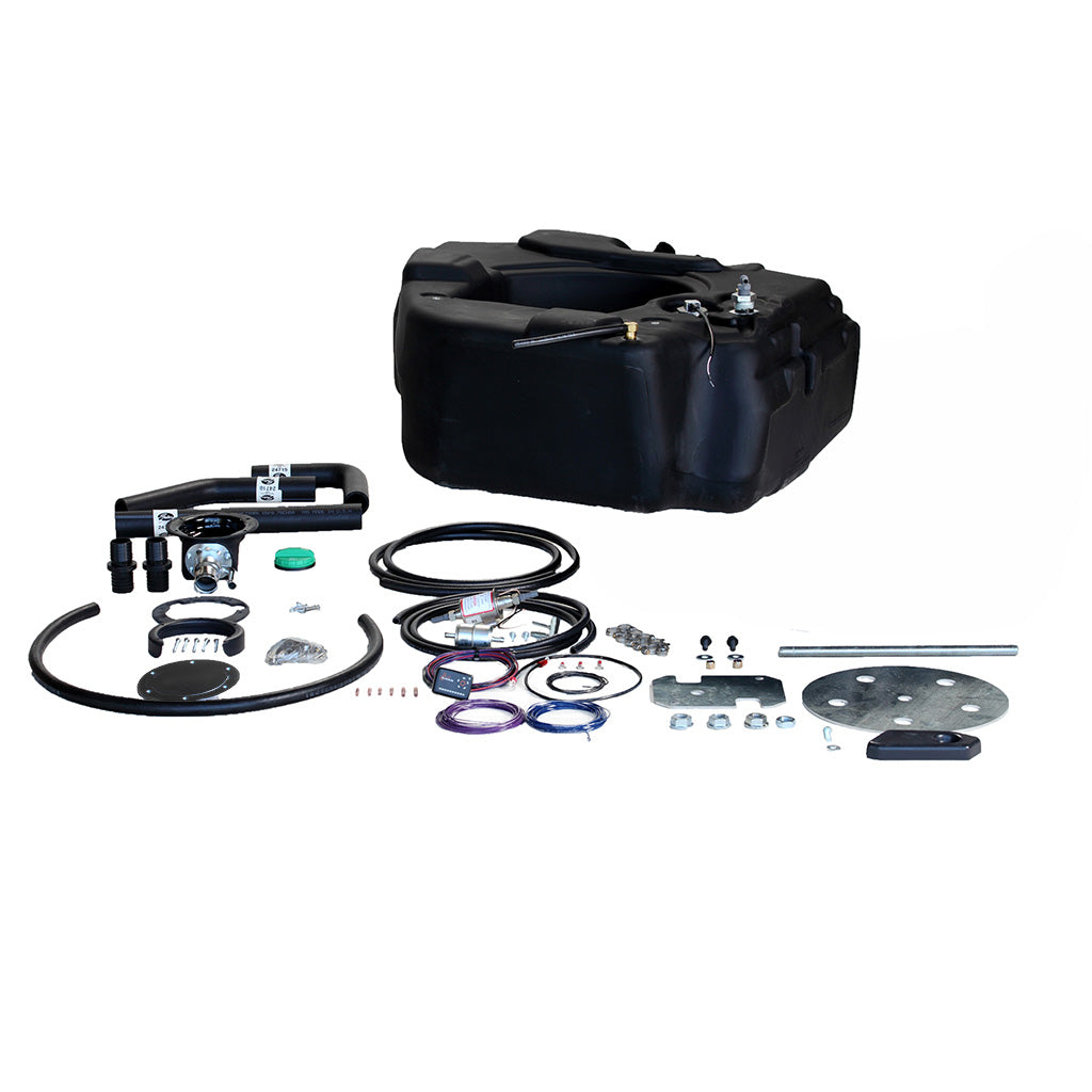 30 Gallons Fuel Tank. Complete Spare Tire Auxiliary Fuel System (STAFS™) for 2500 & 3500 Pickup Models with Cummins Engines 
For model years 2003 – 2012