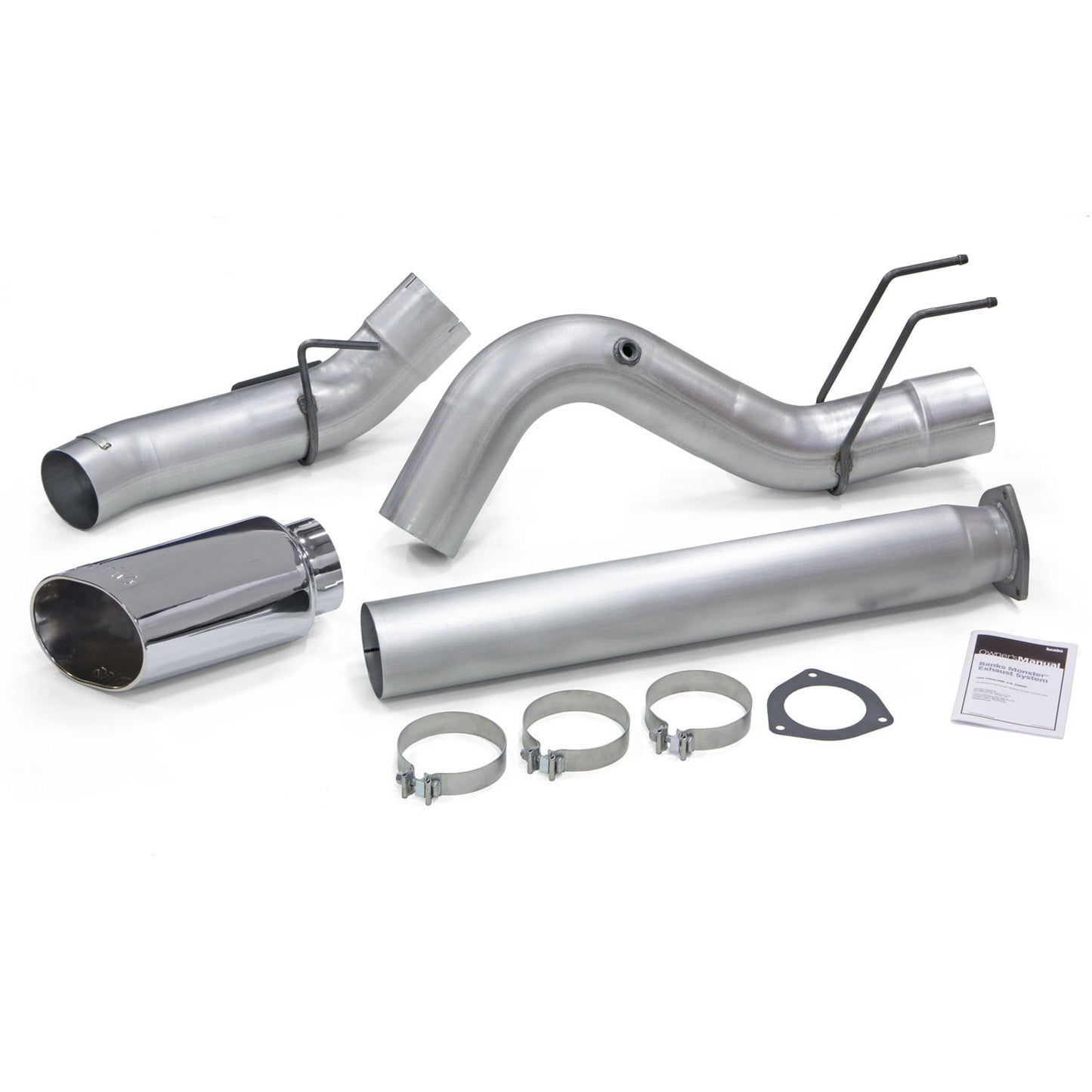 Monster Exhaust System 5-inch Single Exit Chrome Tip 17-24 Ford F250/F350/F450 6.7L Banks Power