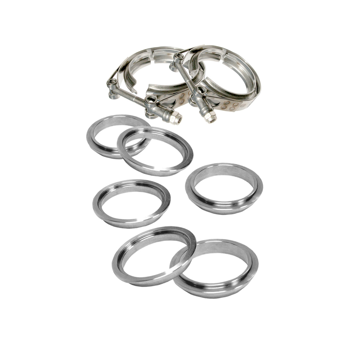 3" V-band - 8 piece set (2C 3M 3F) - Standard Clamp Aluminum Flanges 517430008