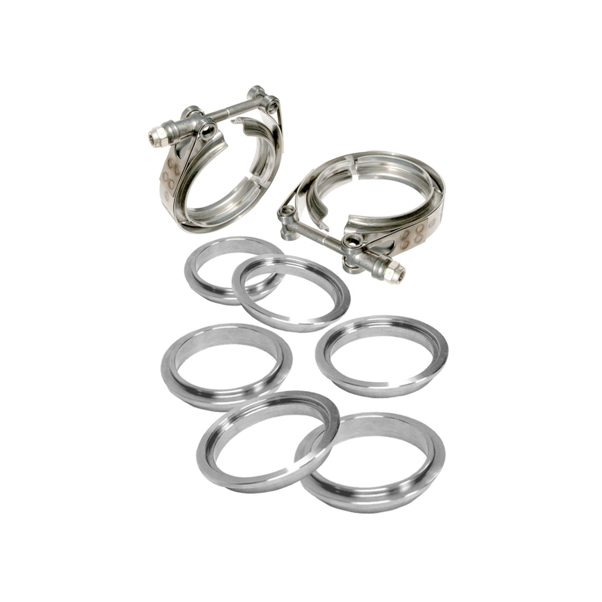 3.5" V-band - 8 piece set (2C 3M 3F) - Standard Clamp Aluminum Flanges 517435008