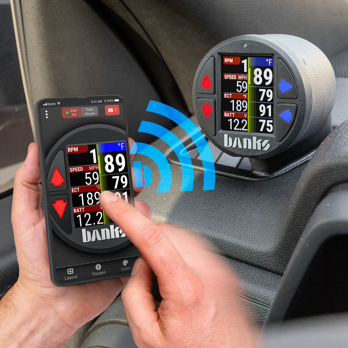 Banks iDash Pro OBDII CAN Bus Vehicles Expansion Gauge Banks Power