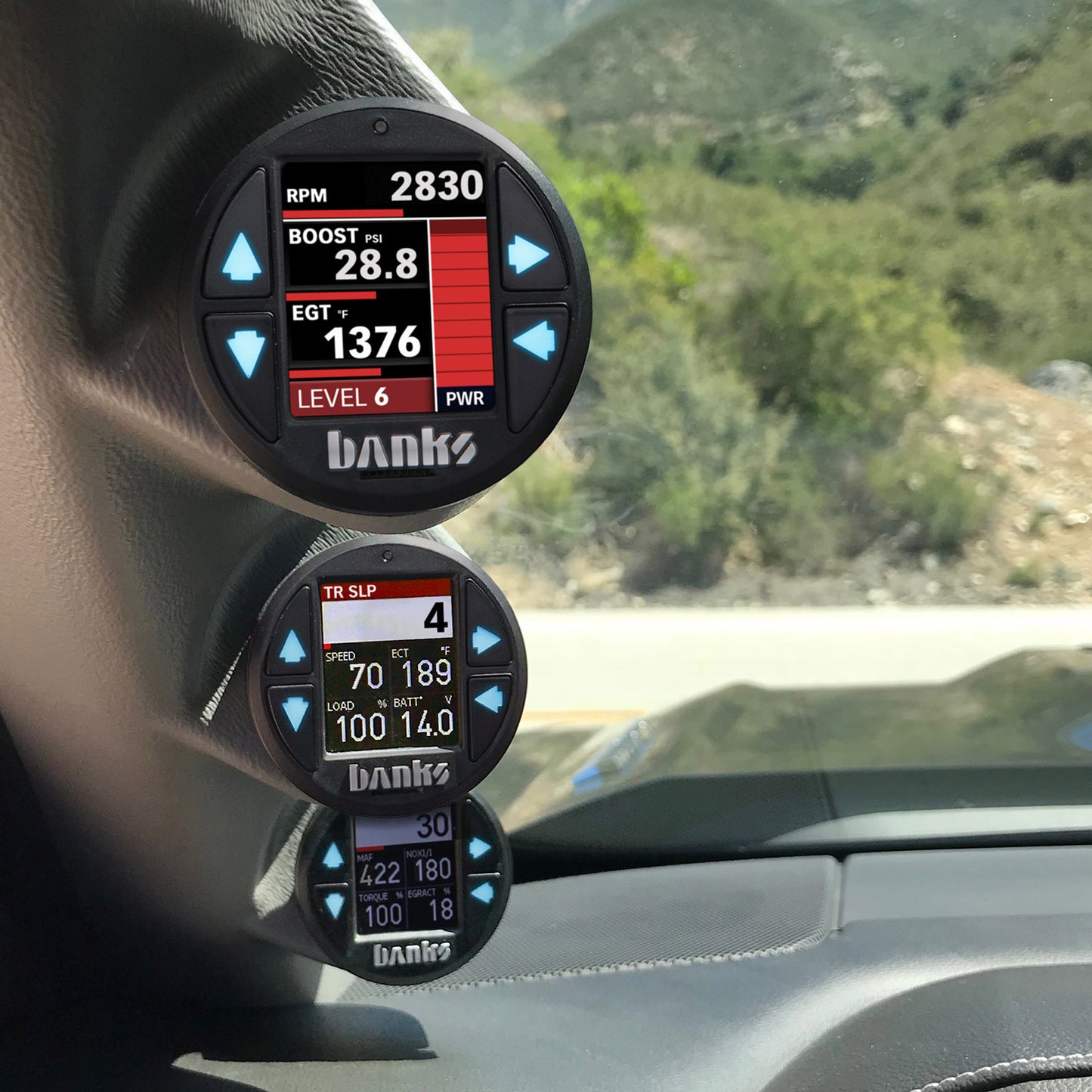 Derringer Tuner with iDash 1.8 DataMonster with ActiveSafety 11-19 Ford 6.7 Banks Power