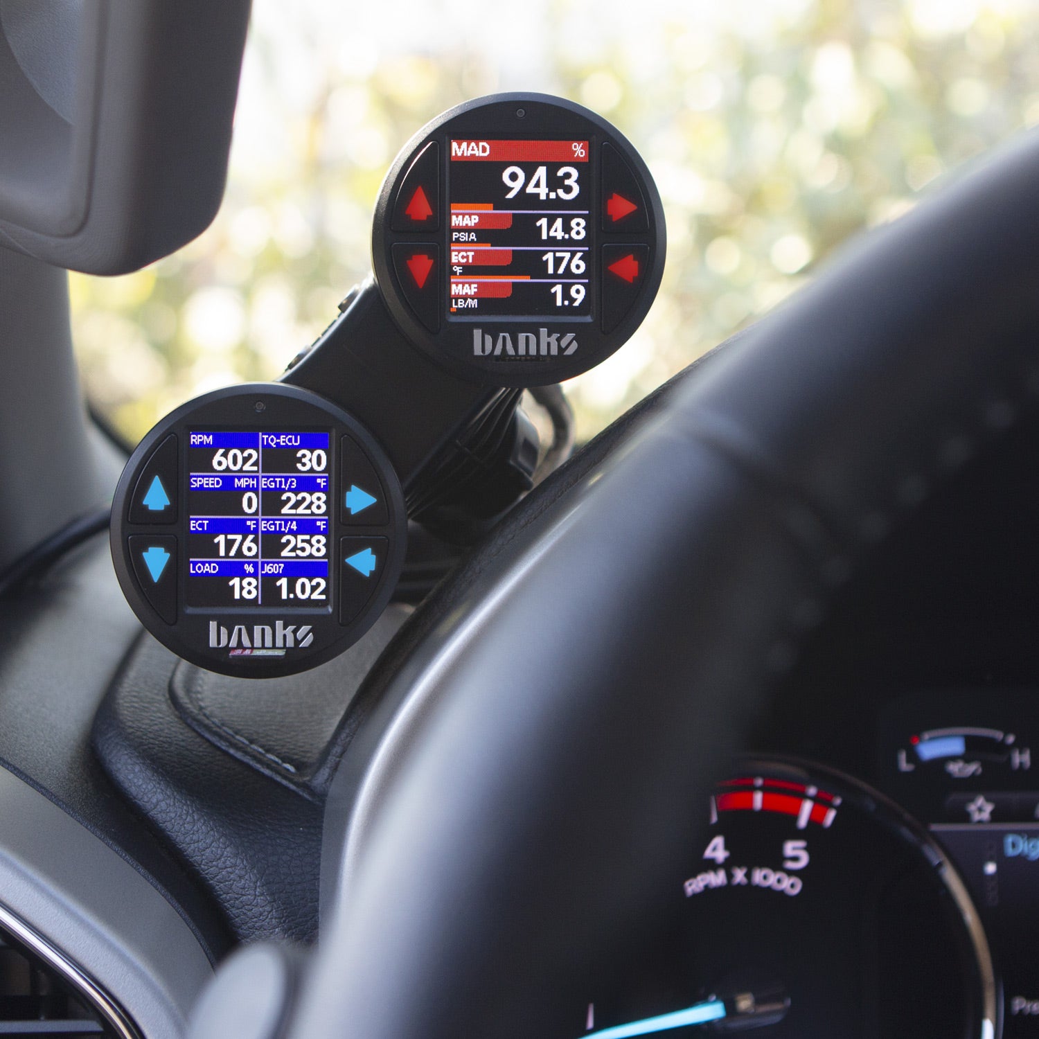 Derringer Tuner with iDash 1.8 DataMonster with ActiveSafety 11-19 Ford 6.7 Banks Power