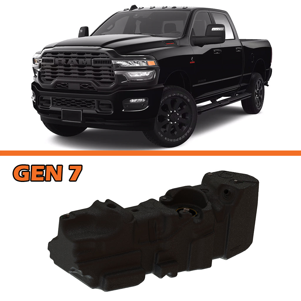 52 Gallons Fuel Tank. RAM 2500/3500 Crew Cab, Short Bed 2025+