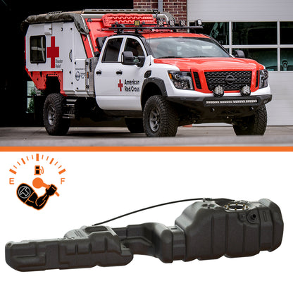 50 Gallons Fuel Tank. Nissan TITAN XD with 6 ft. 7 inch Pickup Box (Diesel only)