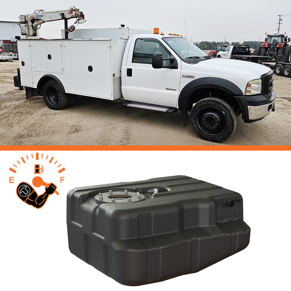 40 Gallons Fuel Tank. FORD, After-Axle, Multi-Model Utility Diesel Tank, Cab & Chassis 1999-2000 (or with PS-191 sending units)