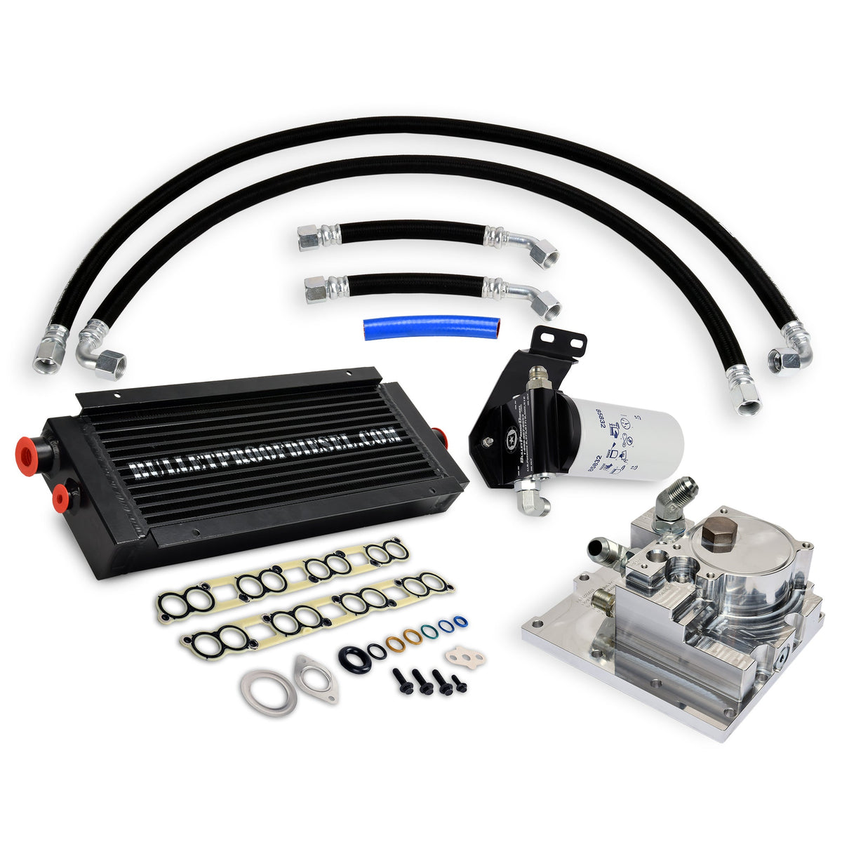 Bullet Proof Diesel Engine Oil System Upgrade, Air-to-Oil Cooler, Upgraded Oil Filtration, Deep, 2003-2004 Ford 6.0L Power Stroke 90402002 - view 1