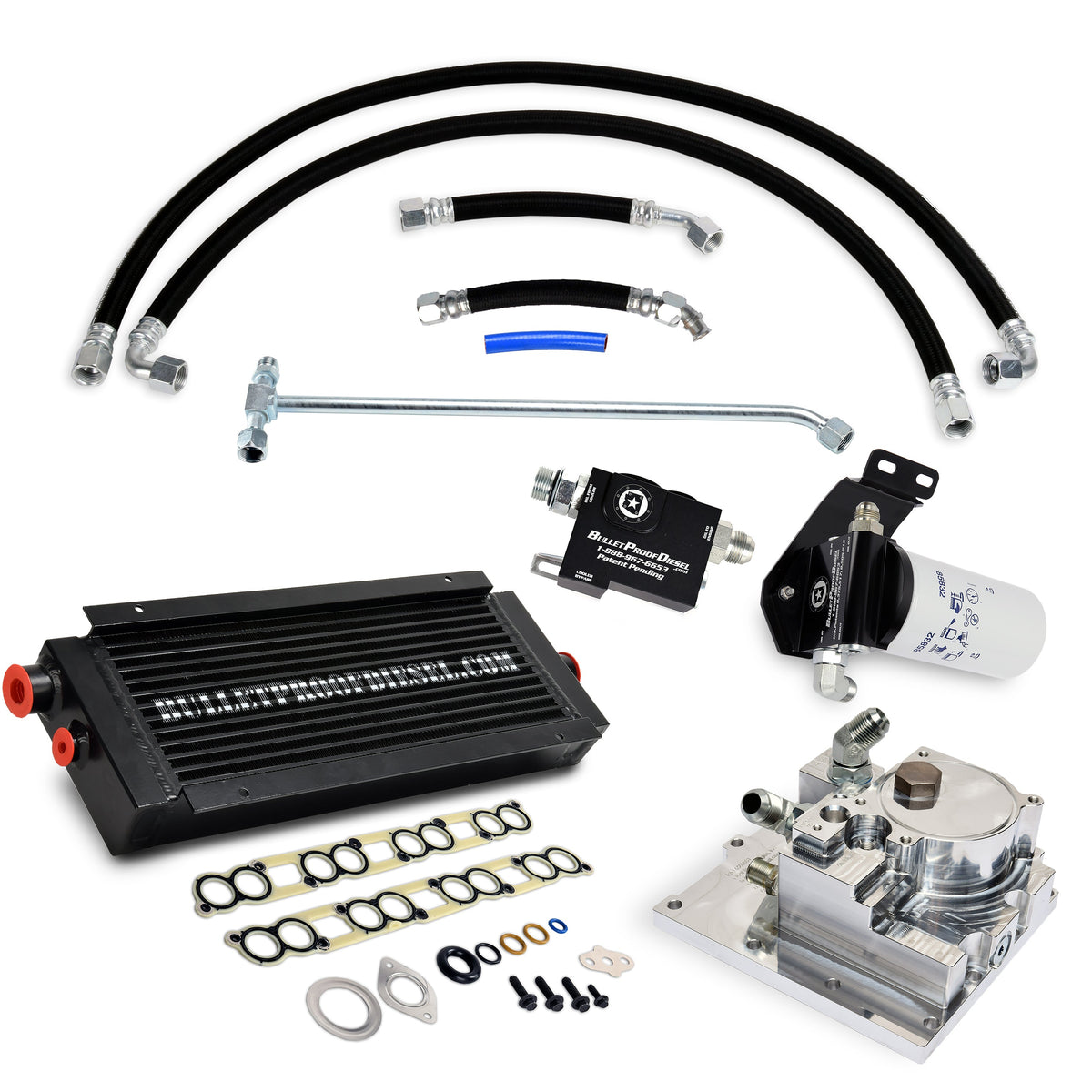 Bullet Proof Diesel Engine Oil System Upgrade, Air-to-Oil Cooler, Upgraded Oil Filtration, All Climates, 2003-2004 Ford 6.0L Power Stroke 90402003 - view 1