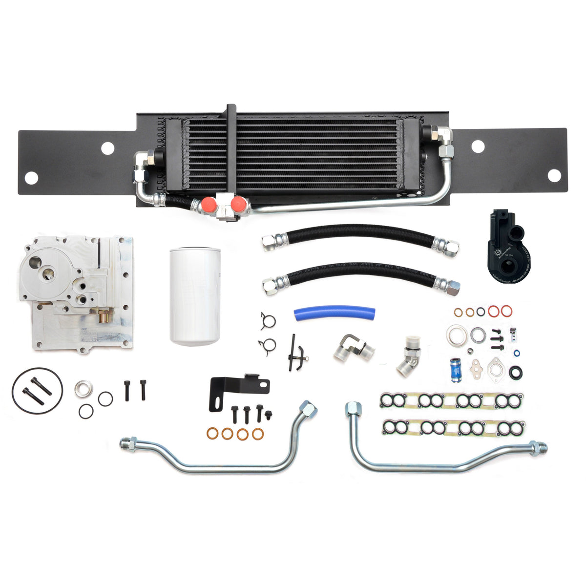 Bullet Proof Diesel Oil Cooler System, Air-to-Oil Engine Oil Cooler with Thermostat, 2003-2010 Ford E-Series 6.0L Power Stroke 90408000 - view 1