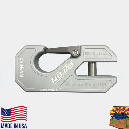 Aluminum winch shackle, closed latch (LIFE TIME WARRANTY*)