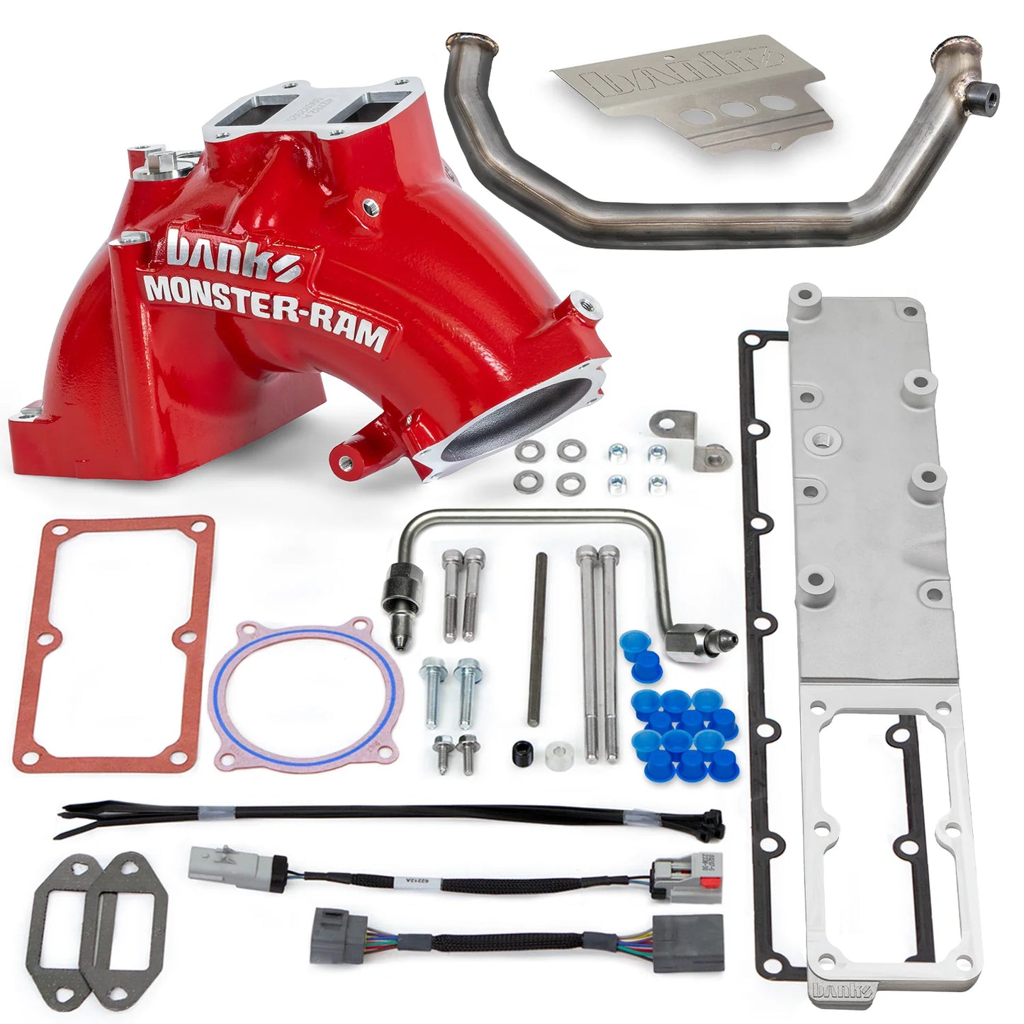 Monster-Ram Intake 2007.5-12 RAM 3500-5500 Chassis Cab 6.7L Red Powdercoat Banks Power (EXPECT ORDER TO SHIP IN 1-2 WEEKS.) 42806-R
