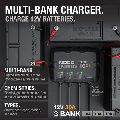 NOCO GENPRO10X3 3-Bank 30A Onboard Battery Charger - view 2