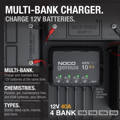 NOCO GENPRO10X4 4-Bank 40A Onboard Battery Charger - view 2