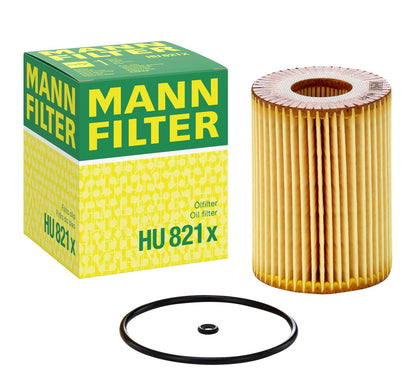 MANN-FILTER HU 821 X Oil Filter Element, Metal-Free, 2007-2022 Mercedes-Benz Sprinter 2500/3500 3.0L V6 Diesel OM642 - view 1