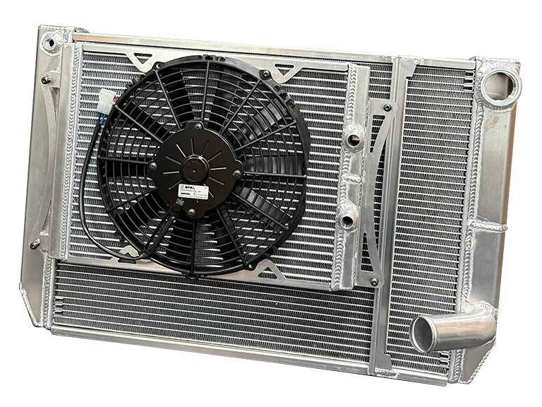 Super Late Model Dual Pass 3Row Aluminum Radiator, GM with closed design, Triple pass, -20 ORB female upper, new design