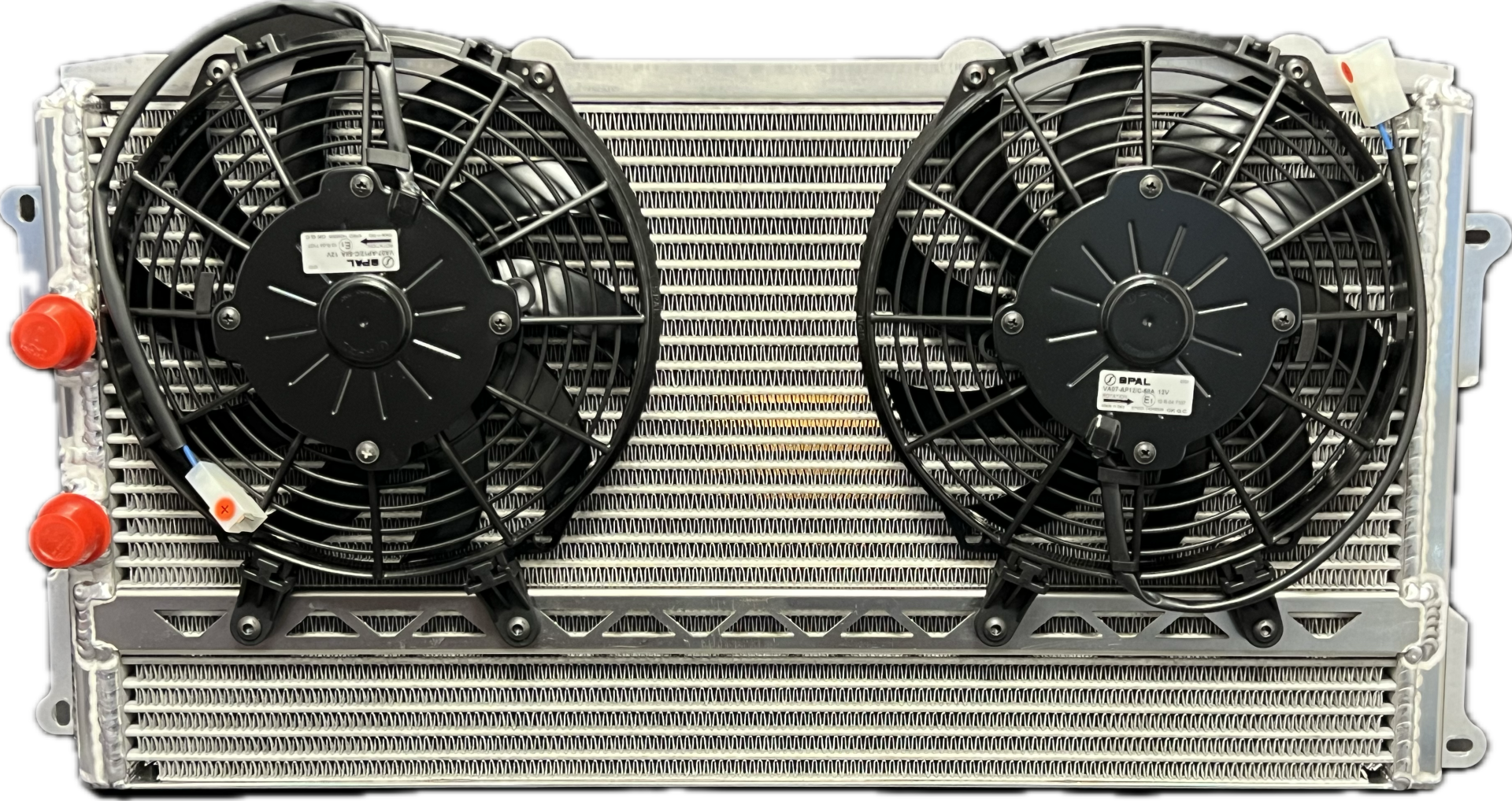 NASCAR Whelen Modified Double Pass, 23 Inches x 15 Inches Oil Cooler with Dual SPAL 9 Inches Puller Fans