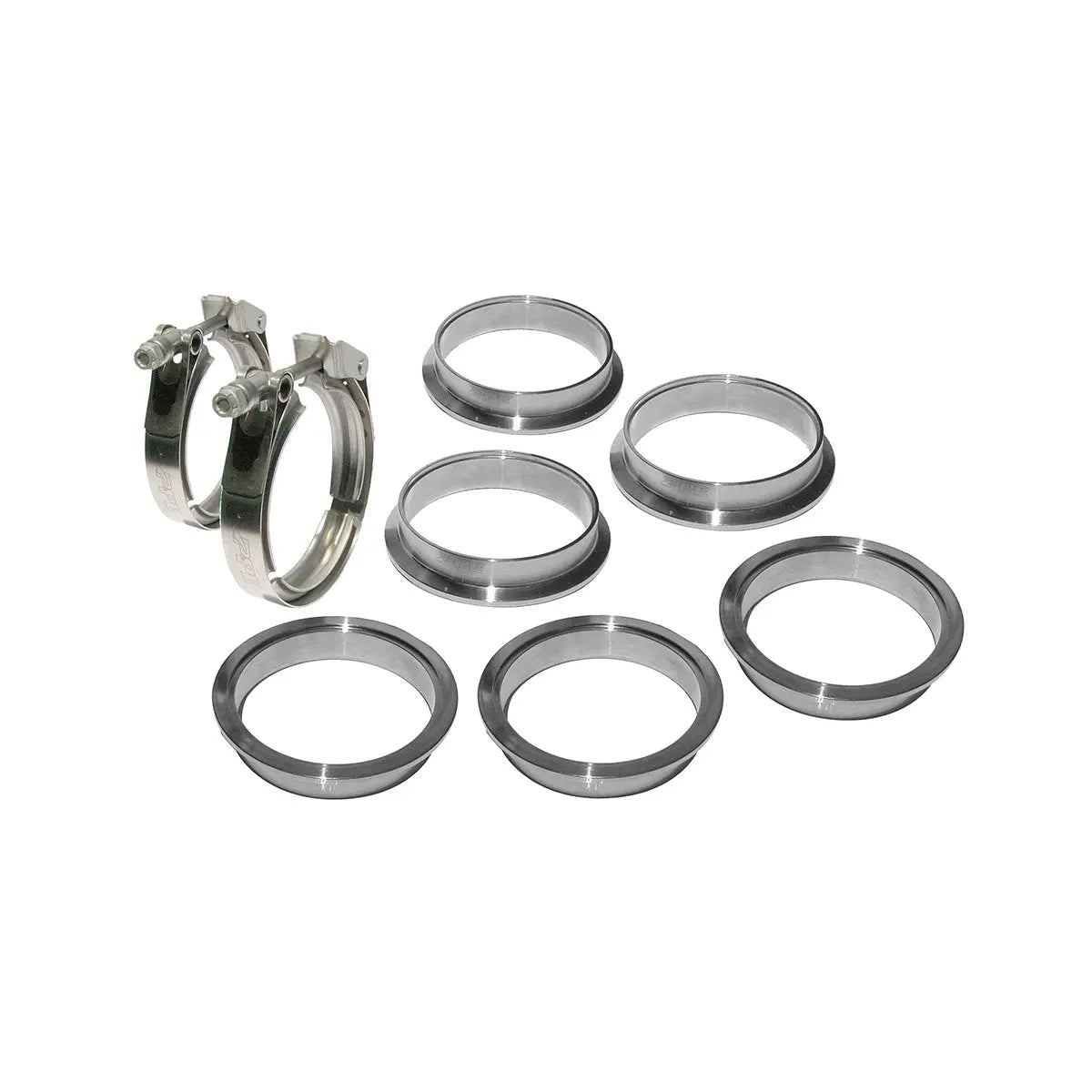 2.5" QR 304 Stainless Steel Clamps-Aluminum Flanges  - 8 Piece Set (2C 3M 3F) 517225008