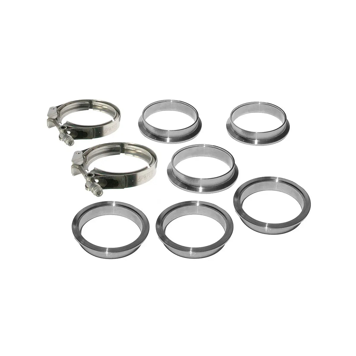 2.25" QR 304 Stainless Steel Clamps-Aluminum Flanges  - 8 Piece Set (2C 3M 3F) 517222508