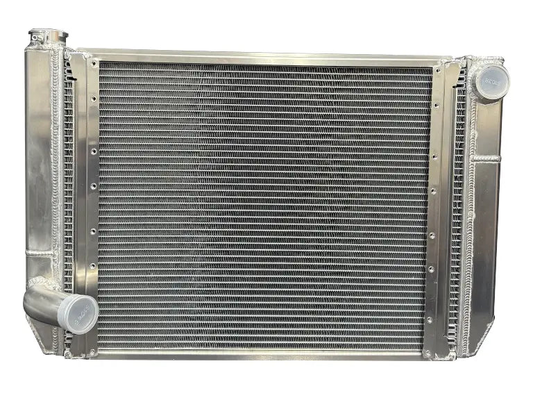 Super Late Model Dual Pass 3Row Aluminum Radiator, Ford, with filler neck, Triple Pass, -20 ORB female upper, new design