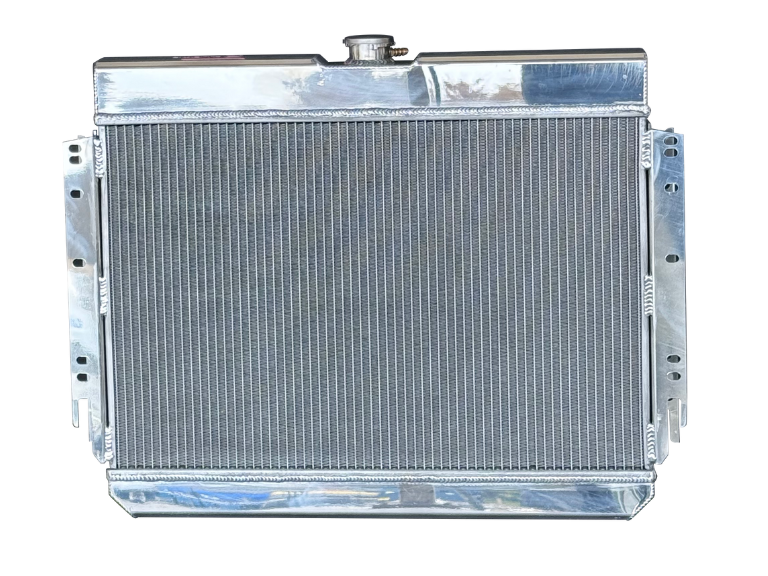 1961-1966 GM Chevy Automatic Polished Aluminum Radiator 25x24 - 1961-1966 GM Chevy 3 Row Automatic Polished Aluminum Radiator 25x24