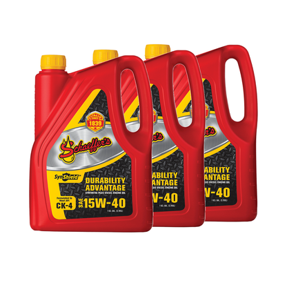 2006-2010 Duramax LBZ/LMM 6.6L Maintenance Kit: 3 gallons of Schaeffer 0700 SynShield Durability Advantage 15W-40 diesel engine oil