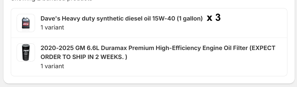 Oil Change bundle
