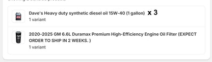 Oil Change bundle