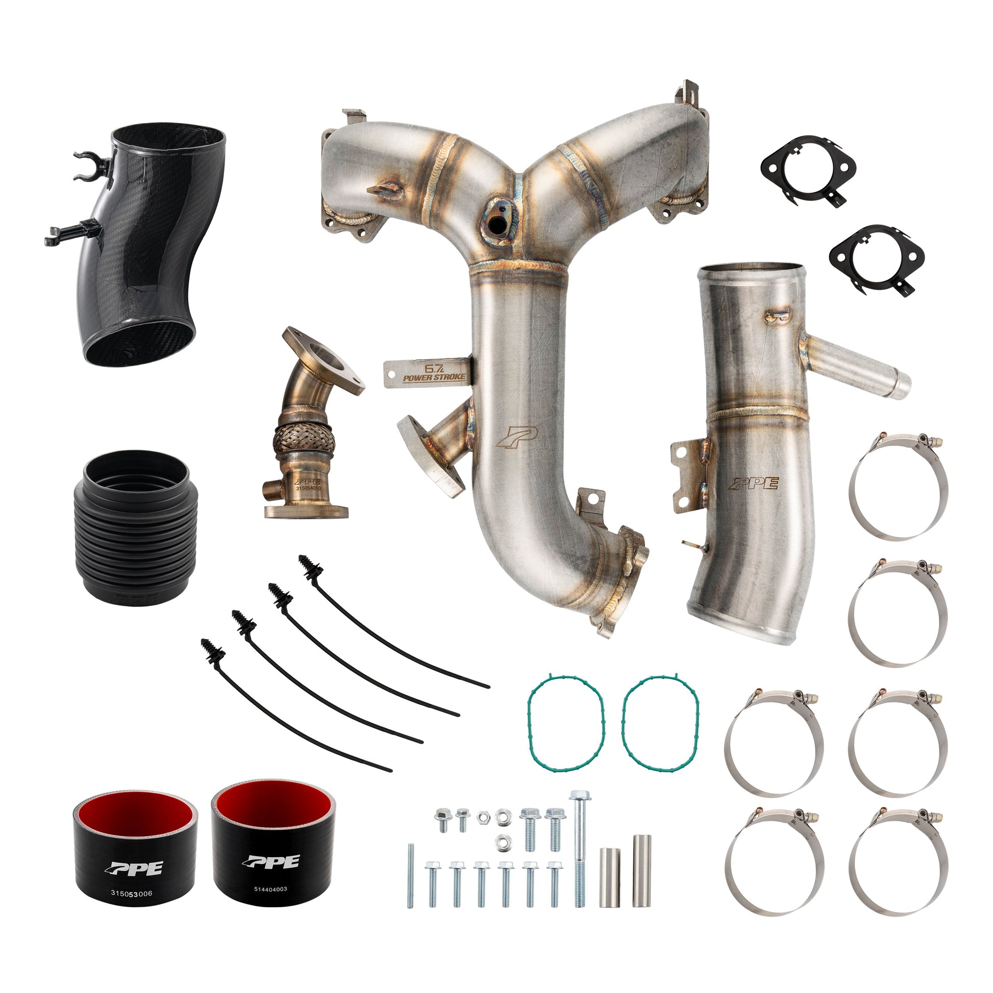 Turbo Inlet and Intake Manifold Kit - Ford 6.7L Power Stroke 2015-2016 - Raw 315053000