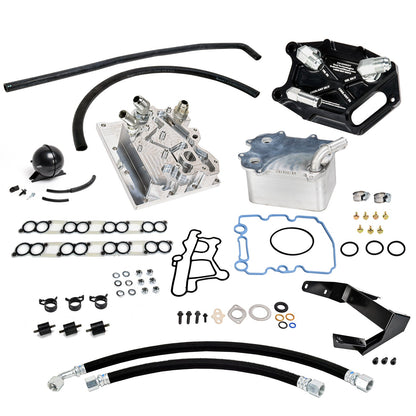 Bullet Proof Diesel Oil Cooler Relocation Kit, Remote Mounted Oil Cooler, Factory Oil Filter, 2003-2007 Ford F-Series 6.0L Power Stroke VK688-100 - view 1