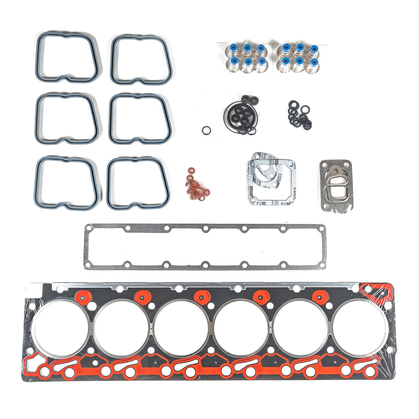 “Solid Seal” kit – Upper gasket kit w/ standard thickness head gasket and a set of 220ksi head studs. CA Excl.