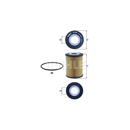MAHLE OX 380 D Oil Filter Element, Replaces OE 642 180 00 09, 2007-2022 Mercedes-Benz Sprinter 2500/3500 3.0L V6 Diesel OM642 - view 4