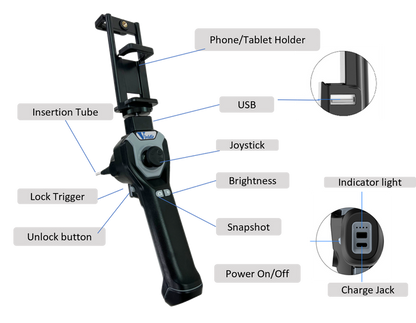 Vividia CX-4010i/CX-4015i 4mm Flexible Joystick Borescope for iOS
