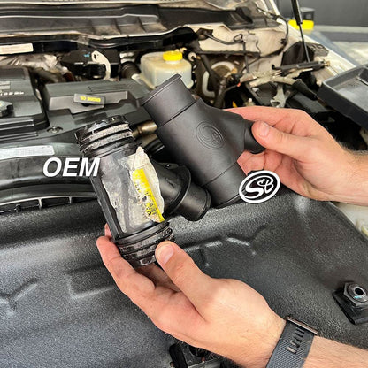 ALUMINUM COOLANT Y-PIPE FOR 2013-2015 DODGE RAM CUMMINS 6.7L (DUAL RADIATOR) - 4
