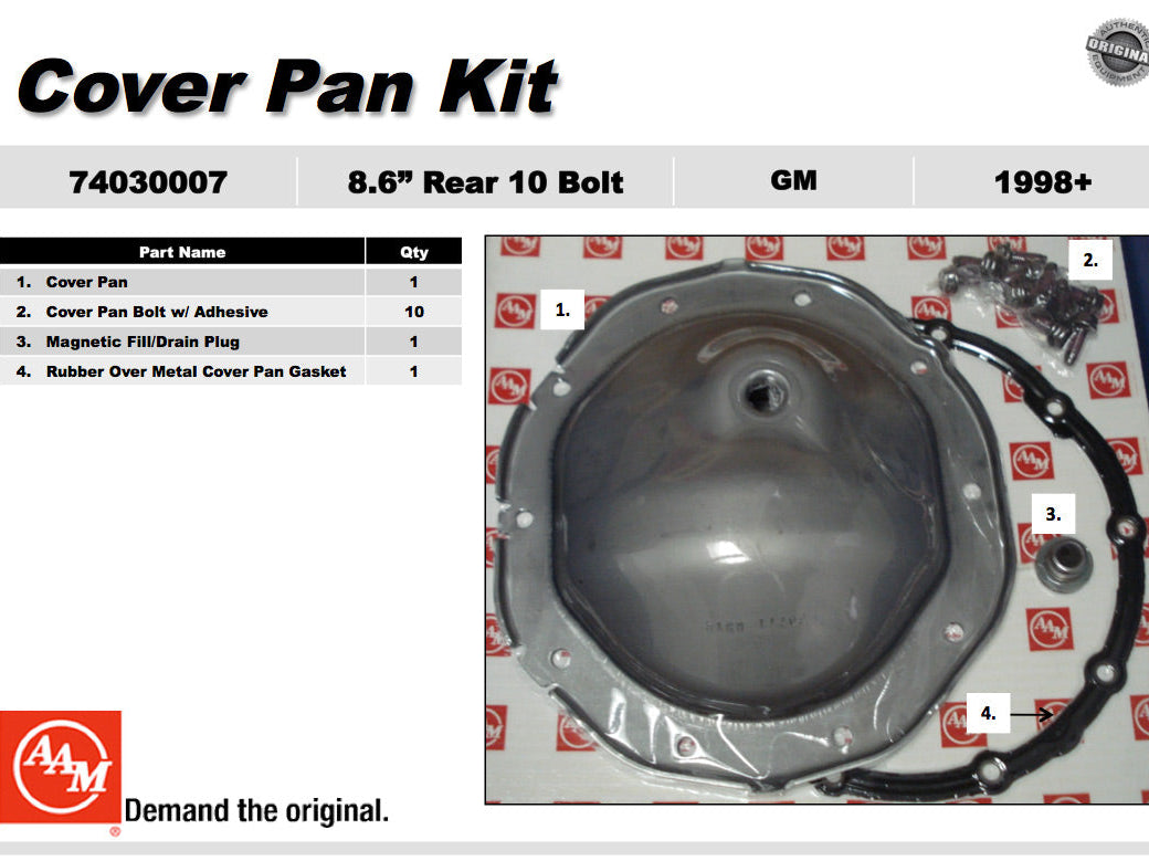 AAM 8.6" 10 Bolt Rear Differential Cover Kit - GM Suburban, Sierra 1970-2020 74030007