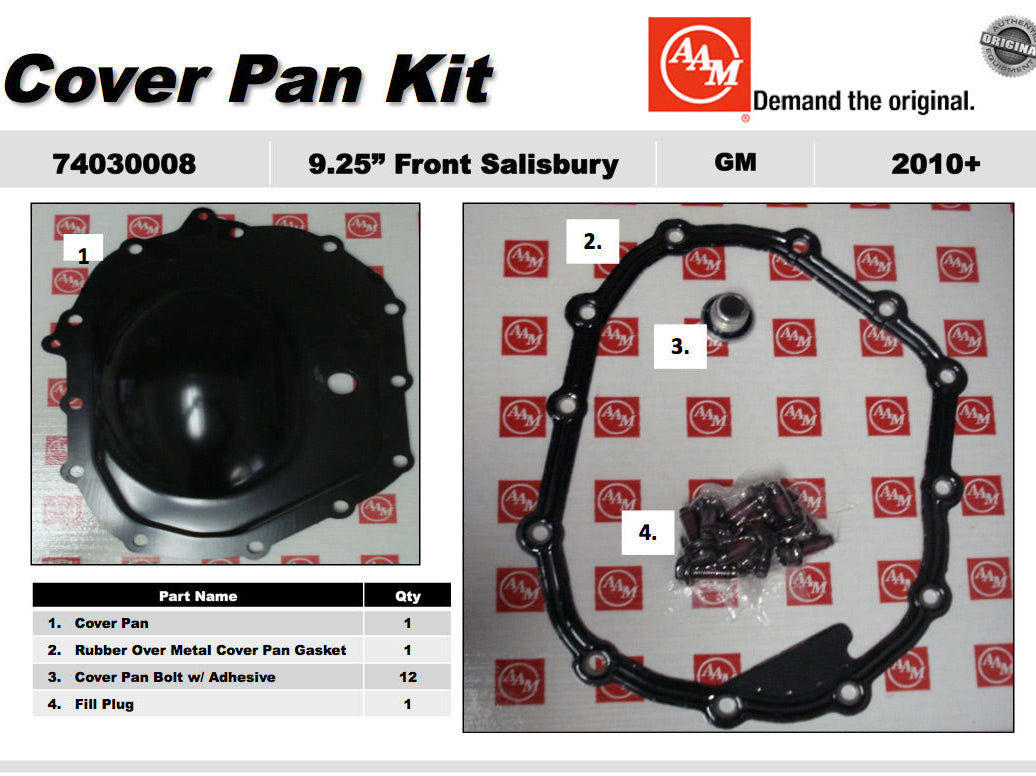 AAM 9.25" Salisbury Front Differential Cover Kit - GM Silverado, Sierra 2011-2019 74030008