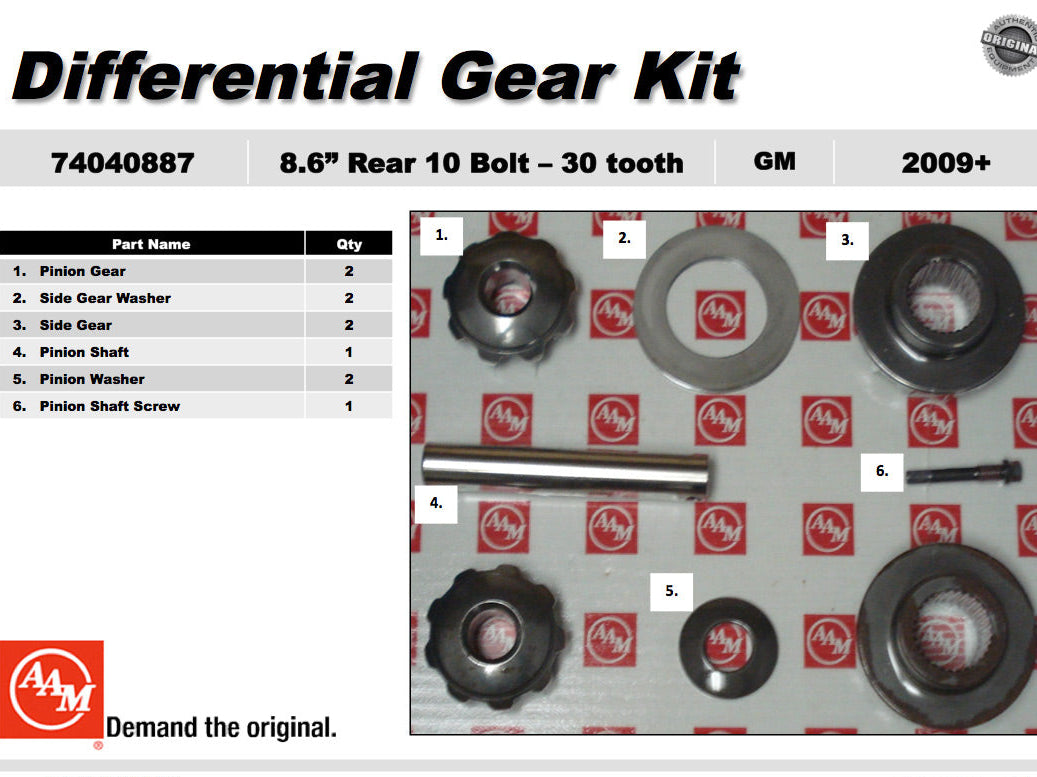 AAM 8.6" 10 Bolt Spider Gear Kit - GM Sierra, Silverado 2009-2012 74040887