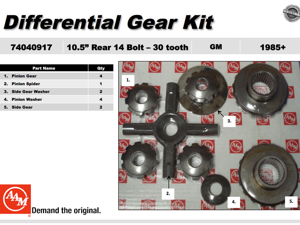 AAM 10.5" 14 Bolt Spider Gear Kit - GM Sierra, Silverado 1985-2012 74040917