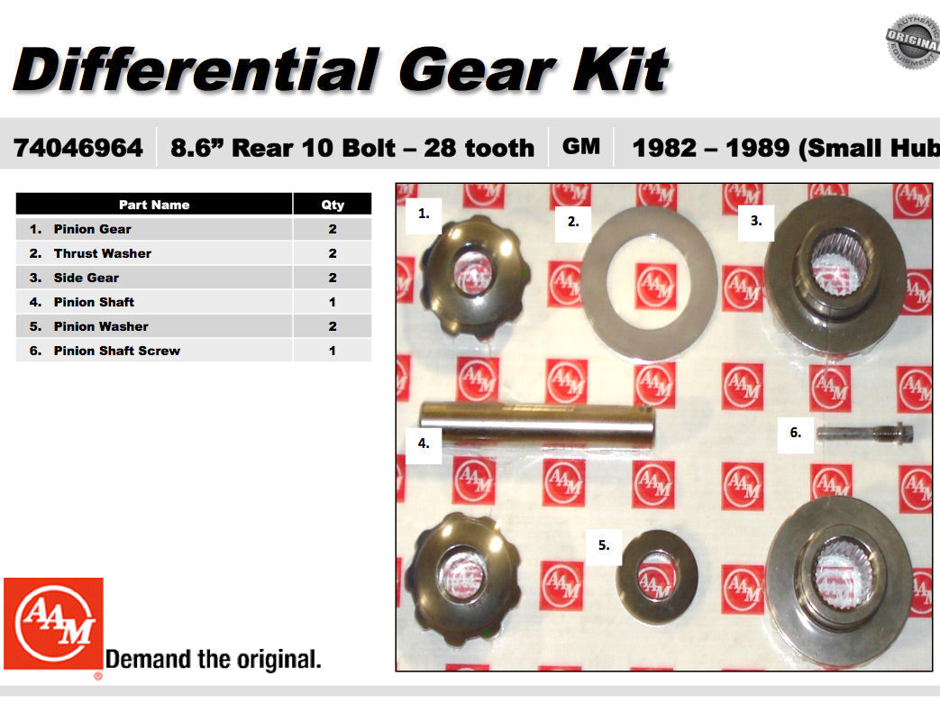 AAM 8.6" 10 Bolt Spider Gear Kit - GM Silverado, Sierra 1982-1989 74046964