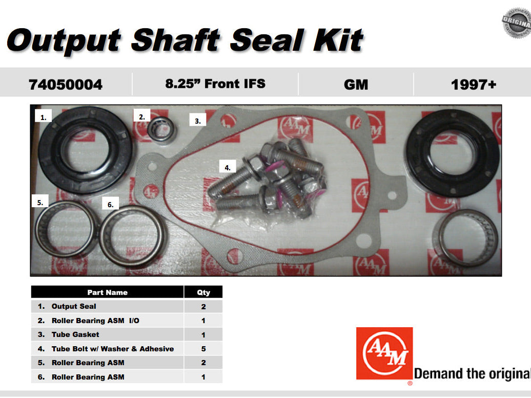 AAM 8.25" IFS Front Output Shaft Seal Kit - GM Yukon, Tahoe, K1500 1988-2020 74050004