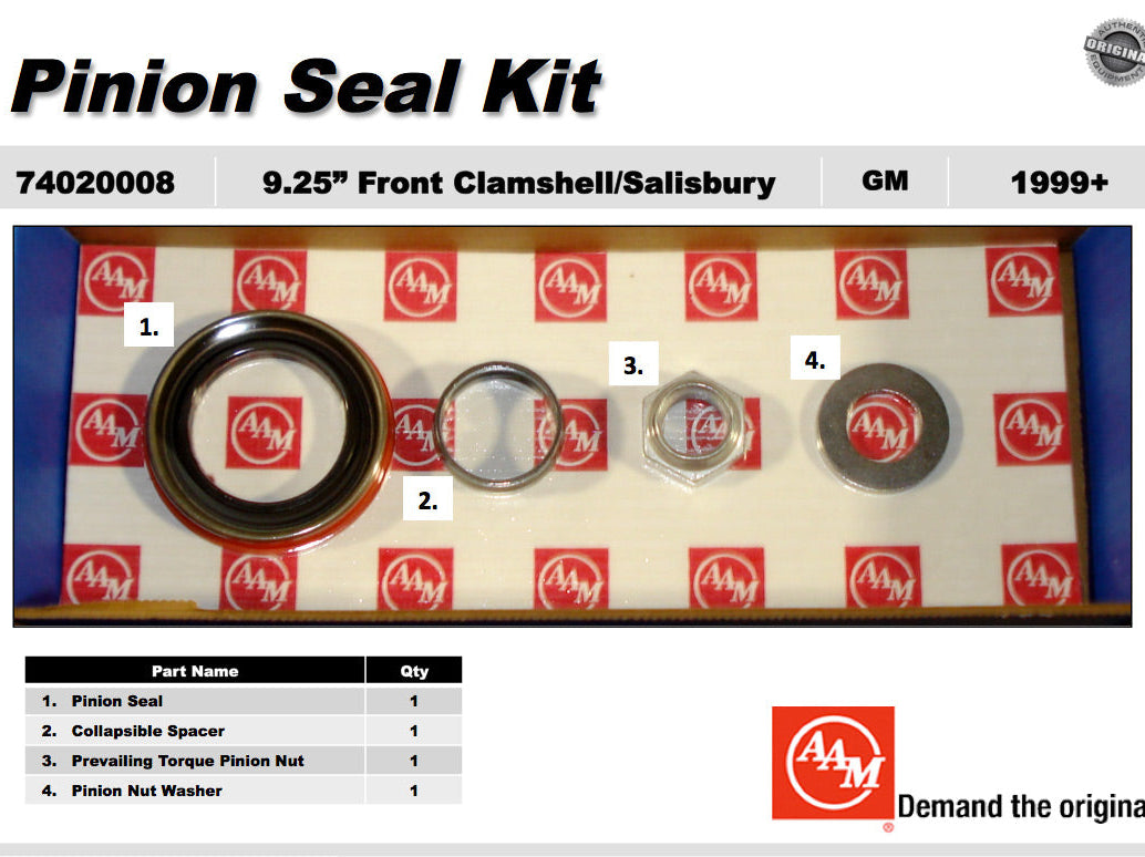 AAM 9.25" Clamshell Front Pinion Seal Kit - GM Silverado, Sierra 1988-2010 74020008